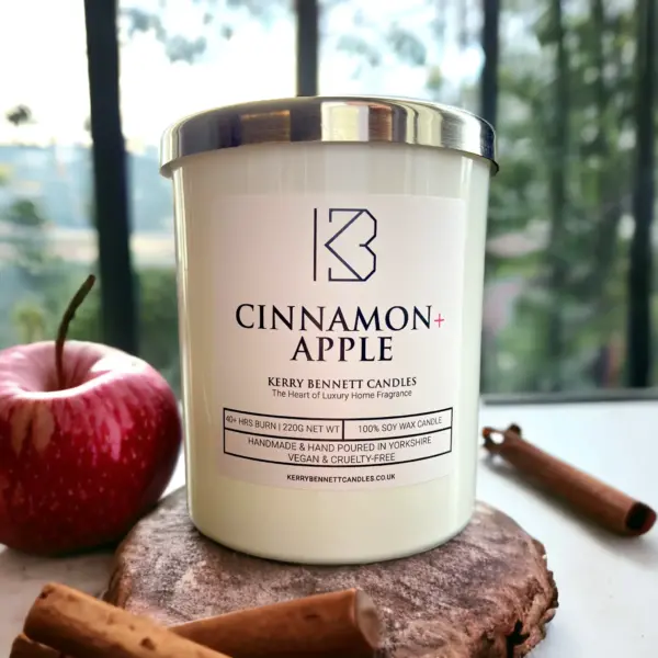 Cinnamon and Apple Scented Soy Wax Candle