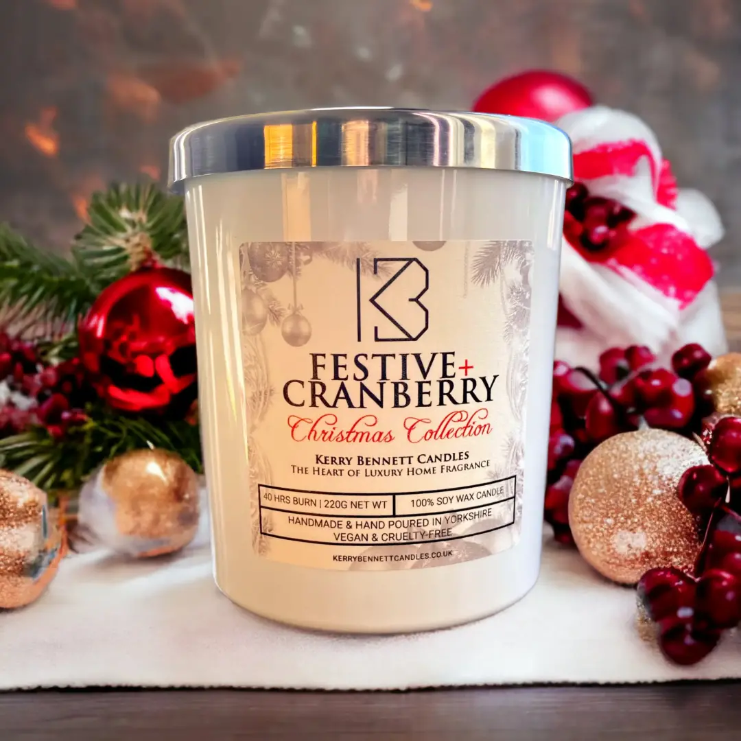 Festive Cranberry Soy Wax Candle