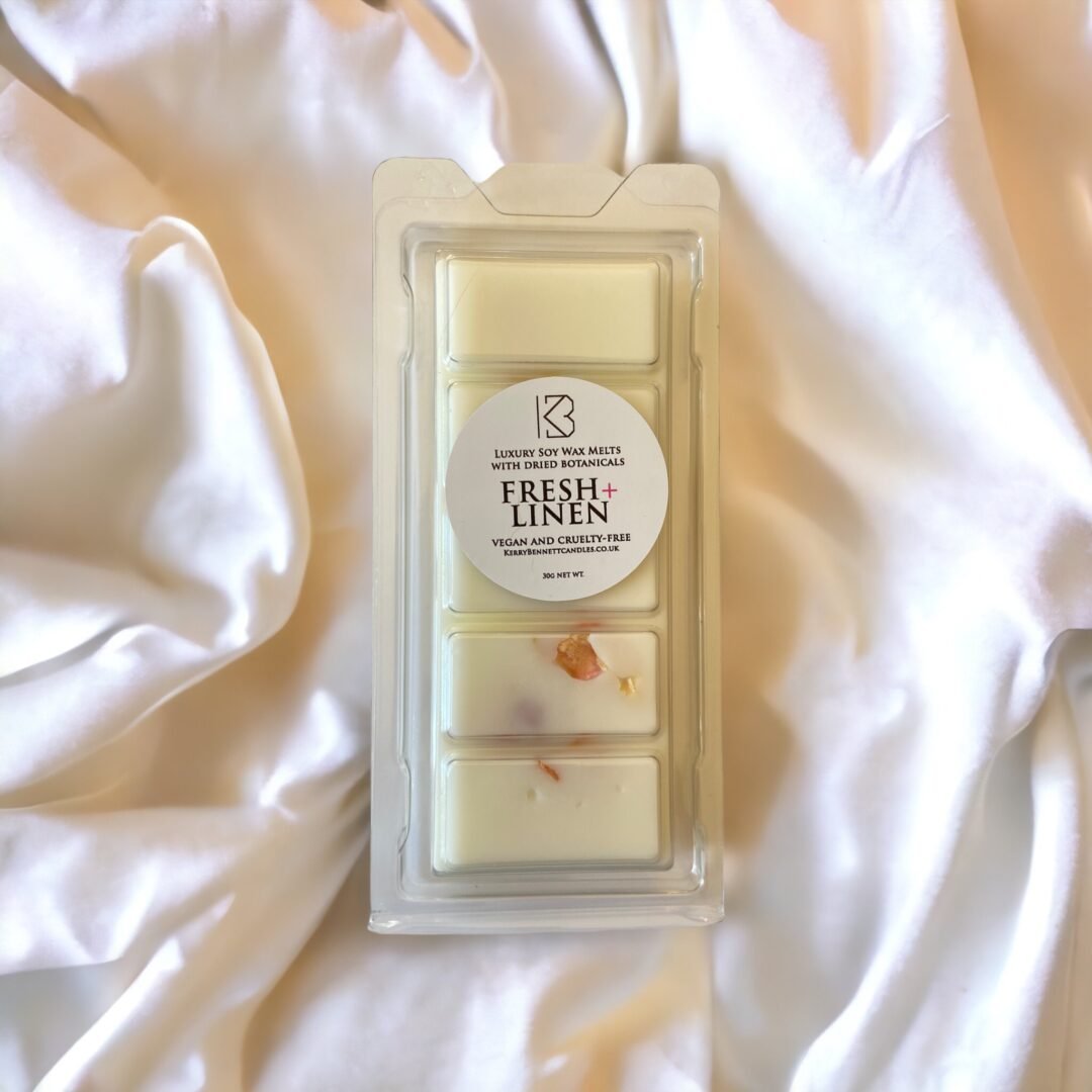 Fresh Linen Soy Wax Melt Snap Bar with Dried Botanicals highly scented wax melts long lasting melts