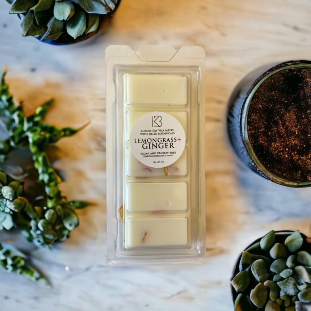 Lemongrass and Ginger Soy Wax Melt Snap Bar with Dried Botanicals