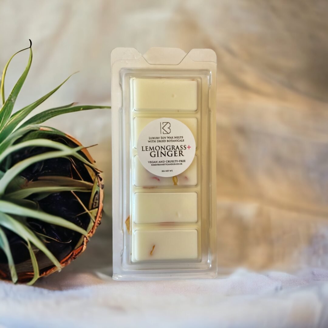 Lemongrass and Ginger Soy Wax Melt Snap Bar with Dried Botanicals