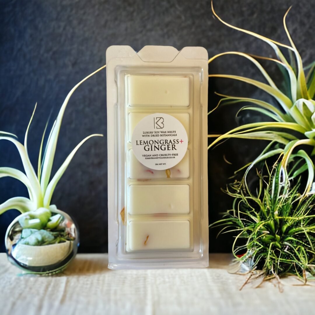 Lemongrass and Ginger Soy Wax Melt Snap Bar with Dried Botanicals