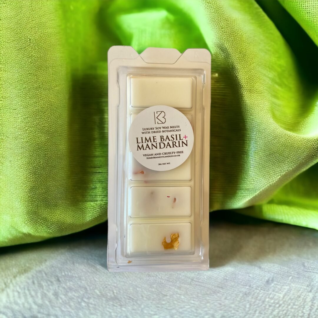 Lime Basil Mandarin Wax Melt Snap Bar with Dried Botanicals Luxury Scented Soy Wax Melts