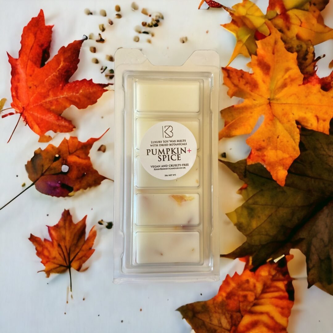 pumpkin spice latte wax melts botanical snap bars kerry bennett candles